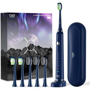 JTF Sonic Electric Toothbrush w/ Charger Travel Case 40k Micro Vibrating Bristle
